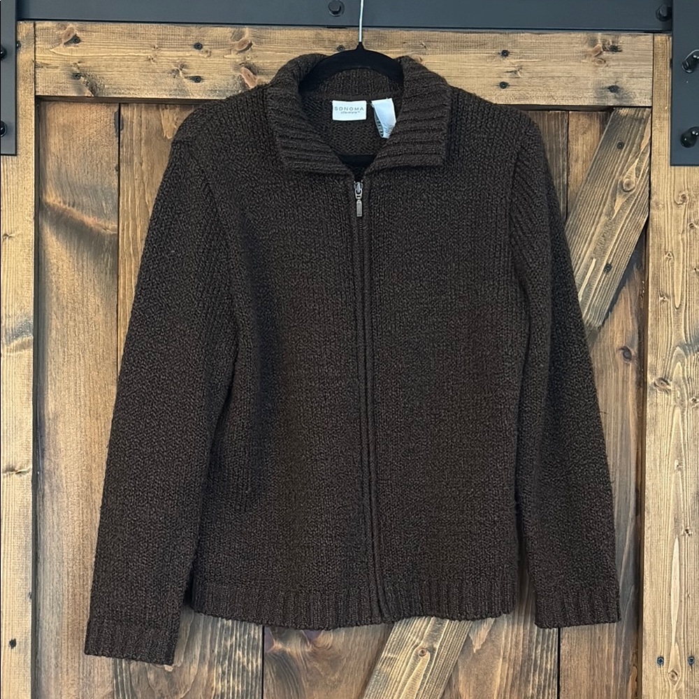 Sonoma Dark Brown Knit Sweater